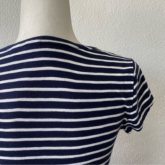 Gap Striped Cotton Tee Shirt Dress Blue White Pocket SZ XS - Picture 4 of 12